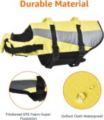 Amazon Basics Dog Adjustable Life Jacket with Reflective Stripes, Yellow, X-Large - Image 6