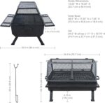 Sunnydaze 36-Inch Steel Outdoor Fire Pit with Grill and Spark Screen - PVC Protective Cover - Heat-Resistant Finish - Black - Image 8