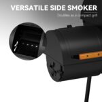 Royal Gourmet CC1830W 30-Inch Charcoal Grill with Offset Smoker and Wood-Painted Side Table, Outdoor Smoker Grill with 811 Sq. In. Cooking Area for Outdoor Barbecue Event, Black - Image 7