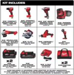 Milwaukee M18 18V Cordless Power Tool Combo Kit, 8-Tool Set, 3 Batteries, 2 Tool Bags, Charger Included - Image 3