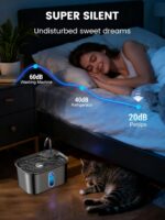 Cat Water Fountain Stainless Steel for Cats Indoor 2.5L 85oz by BPA-Free SUS304, Effective 6-Layer Filter Cat Fountain for Drinking 20dB Ultra Quiet & Soft Flow Metal Pet Water Fountain - Image 7