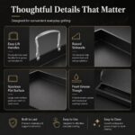 Griddle for Gas Grill, Cast Iron Griddle for Gas Grill & Stove Top, 17"x13" Flat Top Griddle Nonstick Grill Griddle Plate for Charcoal Outdoor Camping Cooking for Blackstone Style Flat Top Grill - Image 3