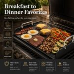 Griddle for Gas Grill, Cast Iron Griddle for Gas Grill & Stove Top, 17"x13" Flat Top Griddle Nonstick Grill Griddle Plate for Charcoal Outdoor Camping Cooking for Blackstone Style Flat Top Grill - Image 4