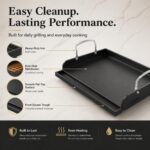 Griddle for Gas Grill, Cast Iron Griddle for Gas Grill & Stove Top, 17"x13" Flat Top Griddle Nonstick Grill Griddle Plate for Charcoal Outdoor Camping Cooking for Blackstone Style Flat Top Grill - Image 5