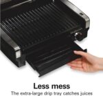 Hamilton Beach Electric Indoor Searing Grill with Adjustable Temperature Control to 450F, 118 sq. in. Surface Serves 6, PFAS-Free Removable Nonstick Grate, Stainless Steel (25360) - Image 7