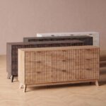 63'' Wide 9 Drawers Dresser for Bedroom,Modern Fluted Vertical Chest with Rounded Corners,Fluted Dresser for Living Room,Hallway, Natural Wood - Image 9