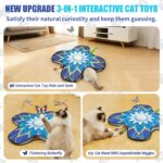 Interactive Cat Toy for Indoor Cats, Touch Activated Automatic Electronic Cat Toy with Sound On/Off, Dual Wands, Non-Slip Suction Cups, Rechargeable Hide and Seek Cat Play Mat for Bored Adult Kittens - Image 3