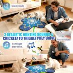 Interactive Cat Toy for Indoor Cats, Touch Activated Automatic Electronic Cat Toy with Sound On/Off, Dual Wands, Non-Slip Suction Cups, Rechargeable Hide and Seek Cat Play Mat for Bored Adult Kittens - Image 4