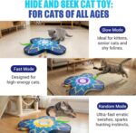 Interactive Cat Toy for Indoor Cats, Touch Activated Automatic Electronic Cat Toy with Sound On/Off, Dual Wands, Non-Slip Suction Cups, Rechargeable Hide and Seek Cat Play Mat for Bored Adult Kittens - Image 5