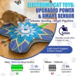 Interactive Cat Toy for Indoor Cats, Touch Activated Automatic Electronic Cat Toy with Sound On/Off, Dual Wands, Non-Slip Suction Cups, Rechargeable Hide and Seek Cat Play Mat for Bored Adult Kittens - Image 6