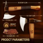 Grumpy Bear 15" Camping Hatchet, Survival Axe with Sheath, High Carbon Steel and Wood Handle, Anti-Slip Grip – Ideal for Bushcraft, Wood Splitting & Outdoor Adventures - Image 5