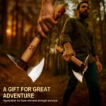 Grumpy Bear 15" Camping Hatchet, Survival Axe with Sheath, High Carbon Steel and Wood Handle, Anti-Slip Grip – Ideal for Bushcraft, Wood Splitting & Outdoor Adventures - Image 6