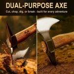 Grumpy Bear 15" Camping Hatchet, Survival Axe with Sheath, High Carbon Steel and Wood Handle, Anti-Slip Grip – Ideal for Bushcraft, Wood Splitting & Outdoor Adventures - Image 7