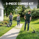STEELITE 40V 17" Electric Lawn Mower & 12" String Trimmer & 500CFM Leaf Blower Combo Set, 3-in-1 Yard Care Kit with 3x4.0Ah Batteries & Dual Chargers - Image 3