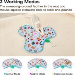 Potaroma Hide and Seek Interactive Cat Toys, Moving Concealed Wand Feather, Automatic Chargeable Indoor Kitten Exercise Kicker, Mouse Squeaky, Floral Cover - Image 4