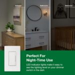 Lutron Maestro LED+ Dimmer Switch for Dimmable LED, Halogen and Incandescent Bulbs, 150W/Single-Pole or Multi-Location, MACL-153M-WH-3, White (3-Pack) - Image 6
