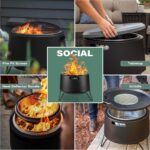 Smokeless Fire Pit 20-Inch – Portable Outdoor Wood Burning Fire Pit for Patio, Backyard & Camping, Stainless Steel, Removable Ash Pan, Stand & Cover – TIKI Social Fire Pit - Image 6