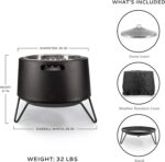 Smokeless Fire Pit 20-Inch – Portable Outdoor Wood Burning Fire Pit for Patio, Backyard & Camping, Stainless Steel, Removable Ash Pan, Stand & Cover – TIKI Social Fire Pit - Image 7