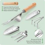 Grenebo Gardening Tools 9-Piece Heavy Duty Garden Hand Tools with Fashion and Durable Garden Tools Organizer Handbag, Rust-Proof Garden Tool Set, Ideal Gardening Gifts for Women - Image 5