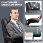 HeroSet Office Chair, Ergonomic Big and Tall Computer Desk Chairs, Executive Breathable Leather Chair with Adjustable Flip-up Armrests, Lumbar Support Swivel PC Chair with Rocking Function,Matte Black - Image 8
