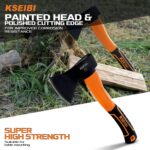 KSEIBI Wood Axe, Small Outdoor Camp Hatchet for Splitting and Kindling Wood, Forged Steel Blade with Anti-Slip and Shock Reduction Handle Great Throwing Axes and Hatchets (Modern) - Image 3