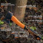 KSEIBI Wood Axe, Small Outdoor Camp Hatchet for Splitting and Kindling Wood, Forged Steel Blade with Anti-Slip and Shock Reduction Handle Great Throwing Axes and Hatchets (Modern) - Image 4