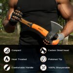 KSEIBI Wood Axe, Small Outdoor Camp Hatchet for Splitting and Kindling Wood, Forged Steel Blade with Anti-Slip and Shock Reduction Handle Great Throwing Axes and Hatchets (Modern) - Image 5
