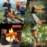 KSEIBI Wood Axe, Small Outdoor Camp Hatchet for Splitting and Kindling Wood, Forged Steel Blade with Anti-Slip and Shock Reduction Handle Great Throwing Axes and Hatchets (Modern) - Image 6