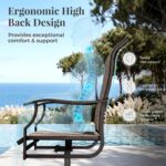 MIXPATIO 7 Pieces Patio Dining Set, Outdoor Table and Chairs, 6 x Textilene Swivel Dining Chairs and 60" Rectangle Black Table, for Cozy Garden Settings, Grey-Brown - Image 4