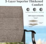 MIXPATIO 7 Pieces Patio Dining Set, Outdoor Table and Chairs, 6 x Textilene Swivel Dining Chairs and 60" Rectangle Black Table, for Cozy Garden Settings, Grey-Brown - Image 5