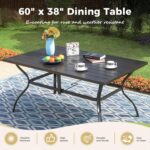 MIXPATIO 7 Pieces Patio Dining Set, Outdoor Table and Chairs, 6 x Textilene Swivel Dining Chairs and 60" Rectangle Black Table, for Cozy Garden Settings, Grey-Brown - Image 8