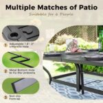 MIXPATIO 7 Pieces Patio Dining Set, Outdoor Table and Chairs, 6 x Textilene Swivel Dining Chairs and 60" Rectangle Black Table, for Cozy Garden Settings, Grey-Brown - Image 9
