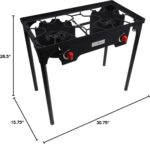 Gas One Propane Double Burner Two Burner Camp Stove Outdoor High Pressure Propane 2 Burner Adjustable PSI Regulator and 4ft Hose With Removable Legs - Image 9