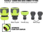 Flexzilla Garden Hose Quick-Connect Fittings, 5-Piece Coupler & Plug Kit - Image 4