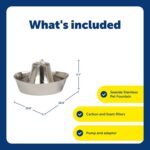 PetSafe Seaside Stainless Steel Cat & Dog Fountain, 60 Oz Water Capacity - 2 Water Filters & 1 Pump Included, Soothing Flow for Pets, Scratch-and Rust-Resistant Material - Quiet Motor - Image 5