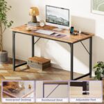 PRAISUN 47 X 20 Inch Office Computer Desk with Power Outlets and USB-C Port, Larger Gaming Desk, for Home Office, Study, Bedroom, Writing Work from Home Table, Metal Frame, Rustic Brown - Image 9