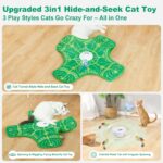 Interactive Cat Toys for Indoor Cats,[Newly Upgraded] Rechargeable Touch Activated Hide and Seek Kitten Toys for Bored Indoor Adult Cats with Fluttering (Green) - Image 3