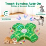 Interactive Cat Toys for Indoor Cats,[Newly Upgraded] Rechargeable Touch Activated Hide and Seek Kitten Toys for Bored Indoor Adult Cats with Fluttering (Green) - Image 4