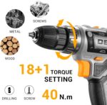Power Drill Cordless: DEKOPRO Cordless Drill 20V Electric Power Drills Set Tool Drills Cord-less Set with Battery and Charger - Image 4