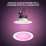 Philips Hue Smart Retrofit Recessed 5/6 Inch LED Downlight 4 Pack, White and Color Ambiance Color-Changing Light, 1100LM, Control with Hue App, Works with Alexa, Google Assistant and Apple HomeKit - Image 5