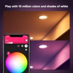Philips Hue Smart Retrofit Recessed 5/6 Inch LED Downlight 4 Pack, White and Color Ambiance Color-Changing Light, 1100LM, Control with Hue App, Works with Alexa, Google Assistant and Apple HomeKit - Image 8