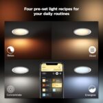 Philips Hue Smart Retrofit Recessed 5/6 Inch LED Downlight 4 Pack, White and Color Ambiance Color-Changing Light, 1100LM, Control with Hue App, Works with Alexa, Google Assistant and Apple HomeKit - Image 9