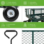 Best Choice Products Utility Garden Cart Wagon for Lawn, Yard w/Heavy-Duty Steel 400lb Weight Capacity, Removable Sides, Long Handle, 10in Tires - Green - Image 4