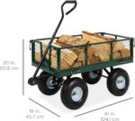 Best Choice Products Utility Garden Cart Wagon for Lawn, Yard w/Heavy-Duty Steel 400lb Weight Capacity, Removable Sides, Long Handle, 10in Tires - Green - Image 8