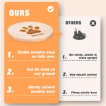JXFUKAL Interactive cat Toy, Automatic Cat Wand Toy with Stable Wooden Base, 2 PCS Detachable Cat Teaser, 5PCS Refills Replacement & Hanging Elastic String, Kitty Kitten Toys Feather Spring Bird Toy - Image 6