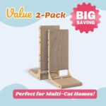 Zakkart 2-Pack Cat Scratching Board, 25.6'' Tall Cardboard L Shape Vertical Cat Scratchers for Indoor Cats, Cat Scratching Post for Wall and Couch, Large - Image 3