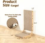 Zakkart 2-Pack Cat Scratching Board, 25.6'' Tall Cardboard L Shape Vertical Cat Scratchers for Indoor Cats, Cat Scratching Post for Wall and Couch, Large - Image 5