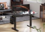 Seang Electric Standing Desk Adjustable Height, 40 x 24 Inch Sit Stand Desk with T-Shaped Frame, 3 Memory Presets & Cable Management for Home Office Computer Workstation, Black Frame/Black Top - Image 3