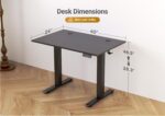 Seang Electric Standing Desk Adjustable Height, 40 x 24 Inch Sit Stand Desk with T-Shaped Frame, 3 Memory Presets & Cable Management for Home Office Computer Workstation, Black Frame/Black Top - Image 4