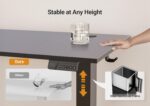 Seang Electric Standing Desk Adjustable Height, 40 x 24 Inch Sit Stand Desk with T-Shaped Frame, 3 Memory Presets & Cable Management for Home Office Computer Workstation, Black Frame/Black Top - Image 8